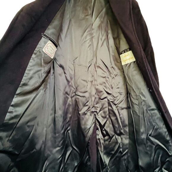 MARK BERMAN & SONS 100% Cashmere Navy Blue Full Length Men’s Winter Coat Jacket - Picture 3 of 14